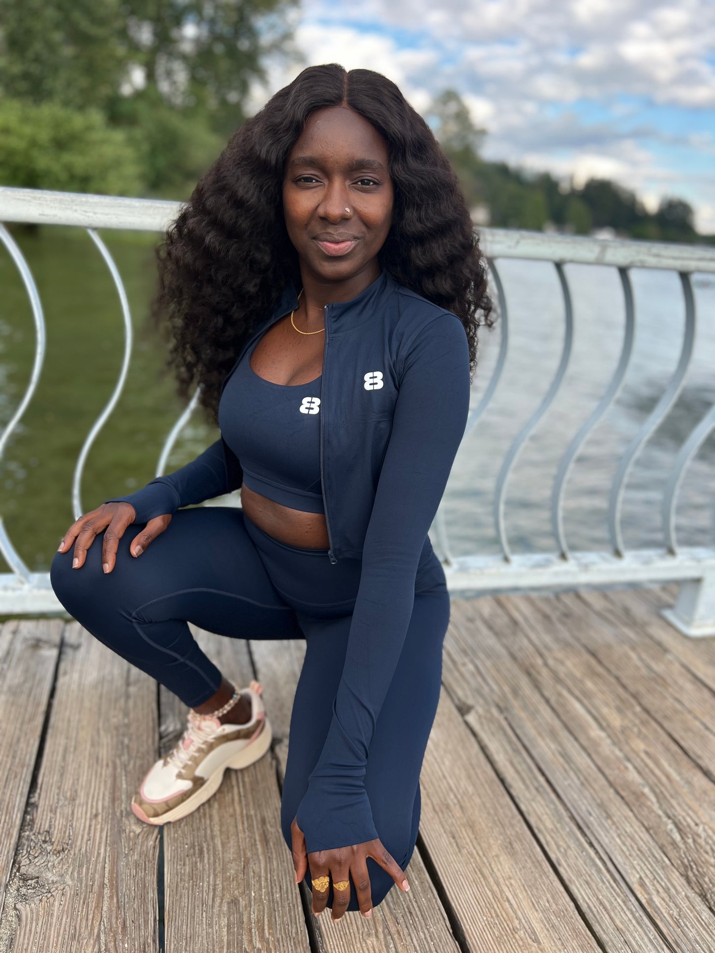 4-Piece Crop Top Jacket Bra Seamless Leggings and Shorts Set