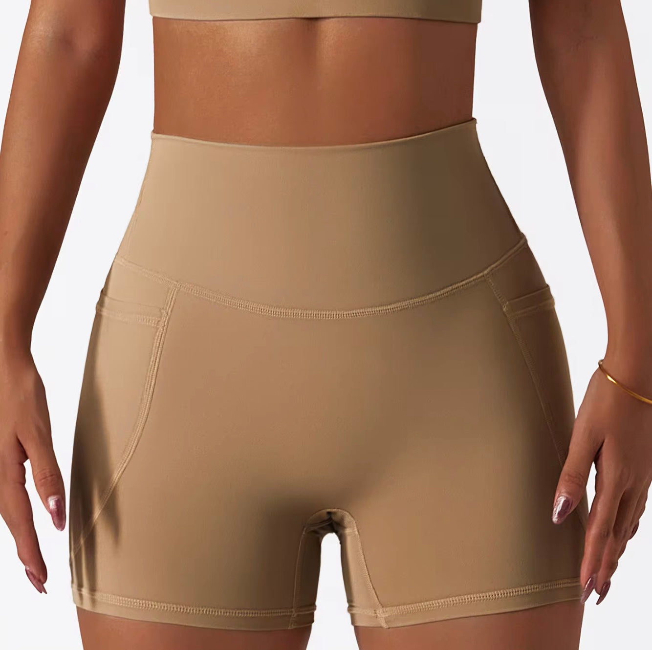 4-Piece Seamless Tummy Control Sportswear Naked Feel Fabric Yoga Set