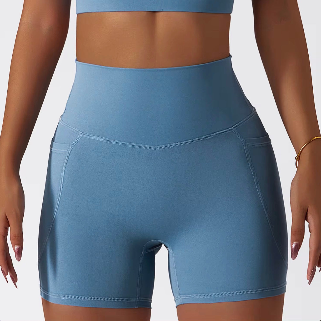 4-Piece Seamless Tummy Control Sportswear Naked Feel Fabric Yoga Set