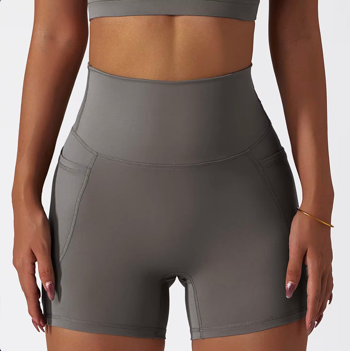 4-Piece Seamless Tummy Control Sportswear Naked Feel Fabric Yoga Set