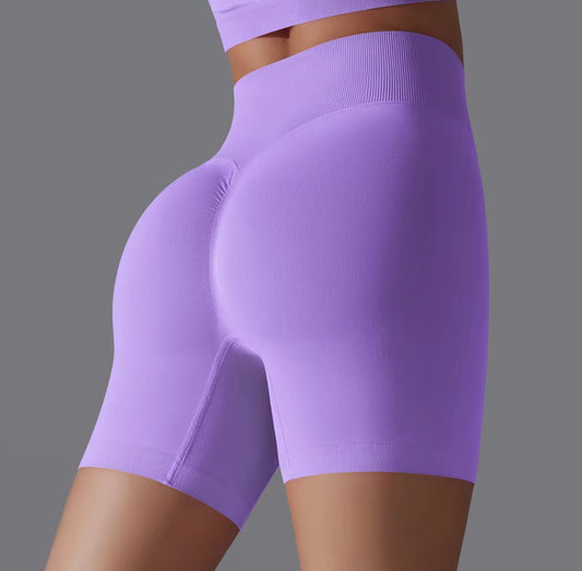 High-Waist Scrunch Yoga Shorts with Advanced Breathability and Flexibility