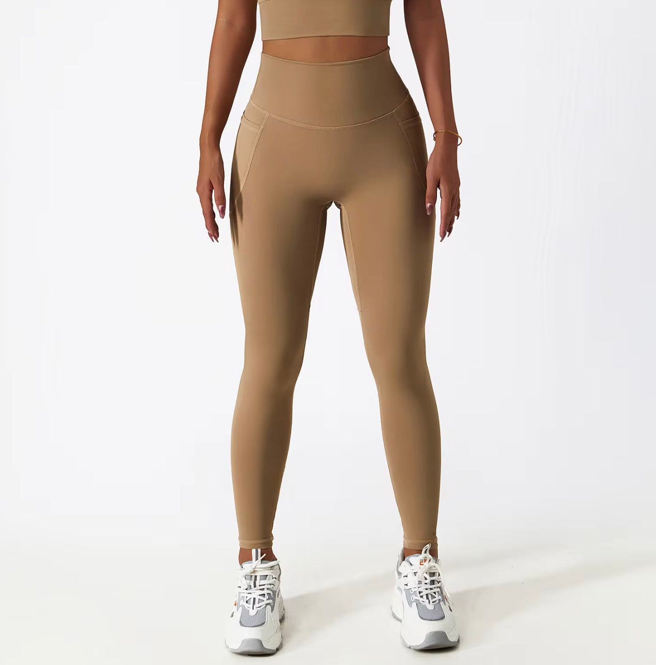4-Piece Seamless Tummy Control Sportswear Naked Feel Fabric Yoga Set