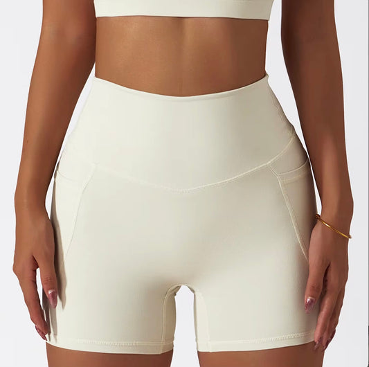 High Waisted Yoga Shorts with Pockets